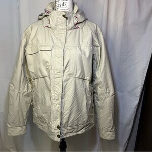 Vintage Helly Hansen Ski Jacket 3 In 1 Beige Strip W Pink Trim Natural Segment